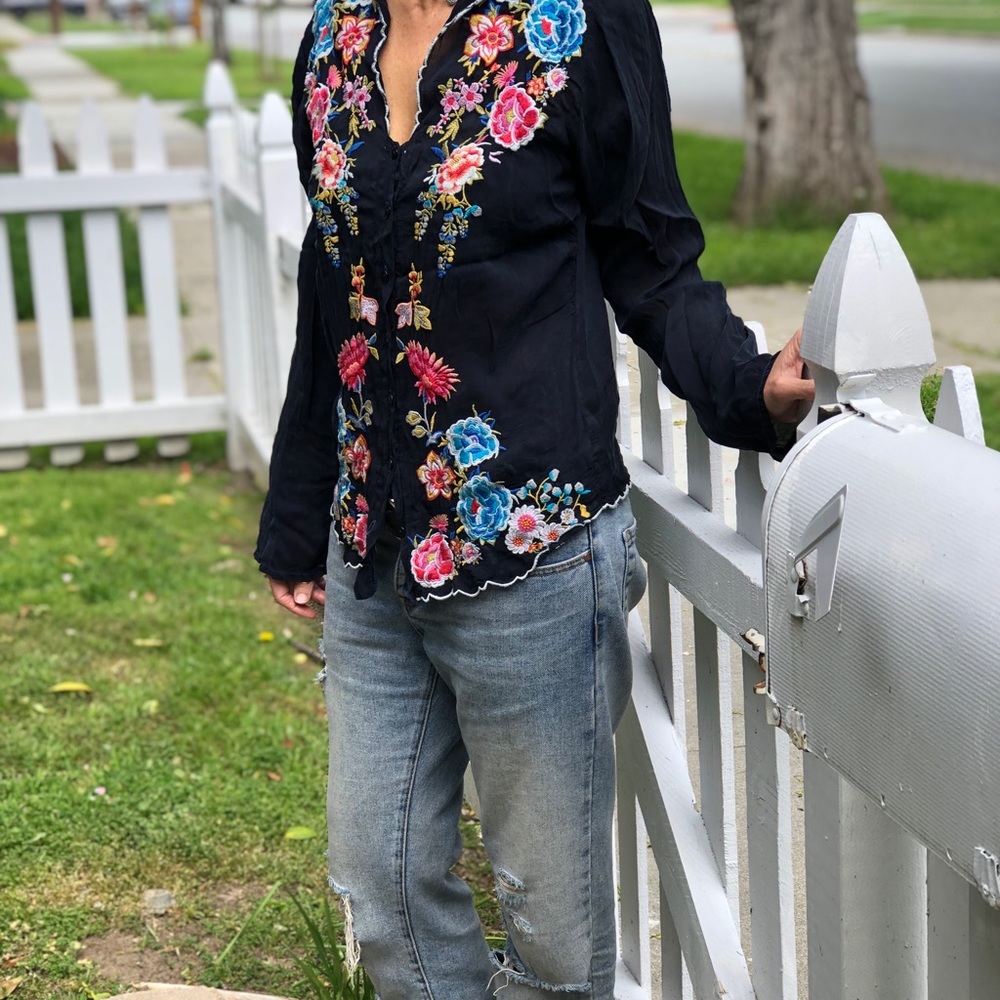 Johnny Was Embroidered Top